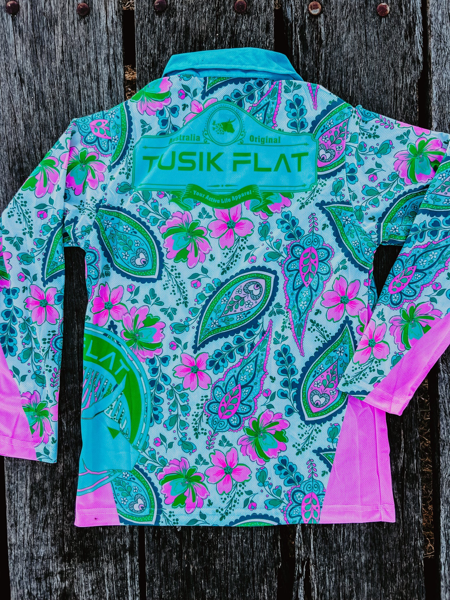 Paisley Green With Pink Fishing Shirt