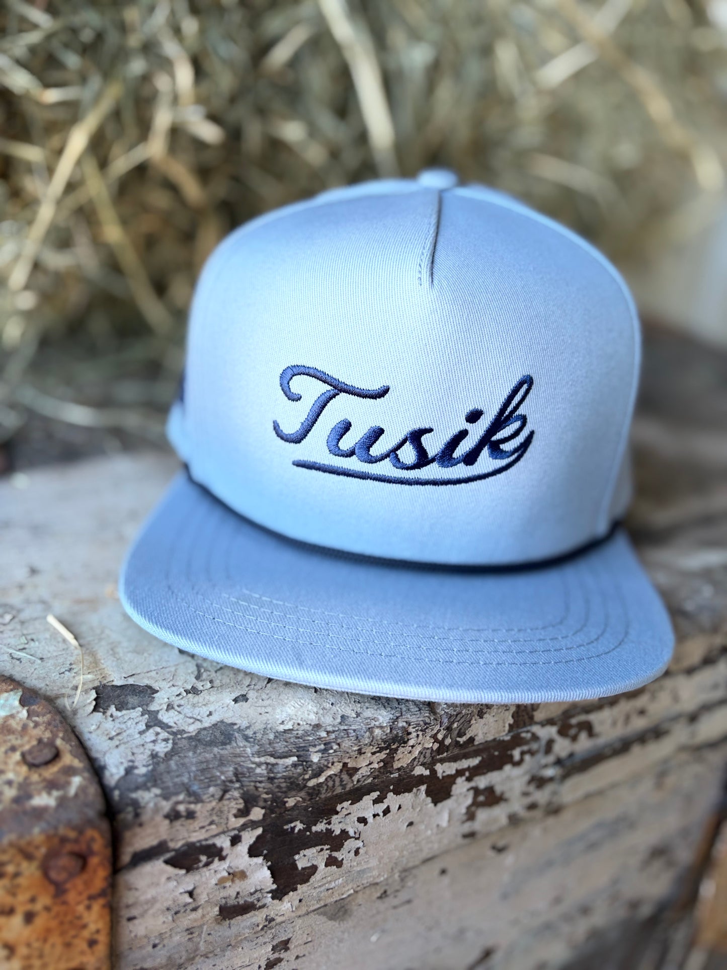Wave Denim Flat Brim Cap
