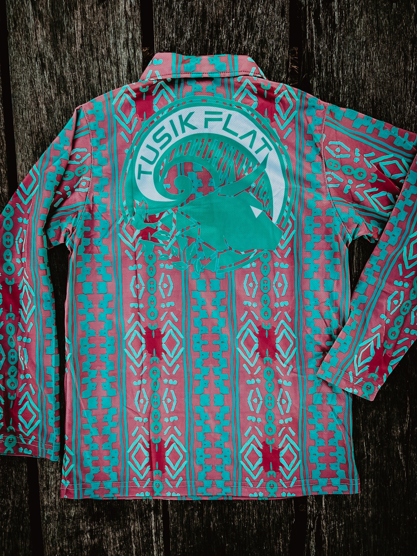 Maroon Tribal Fishing Shirt