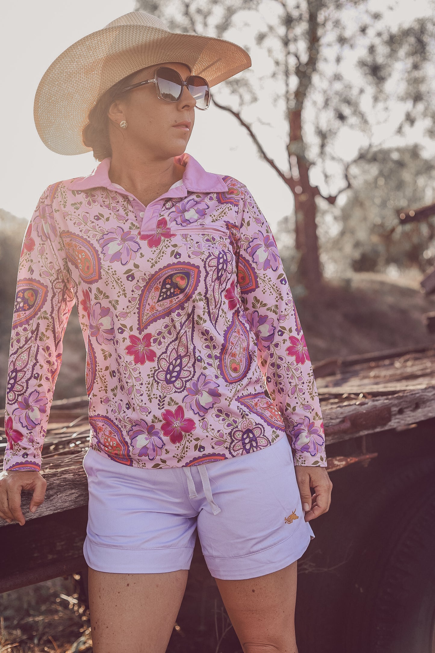 Lilac with Gold Embroidery OG Ruggers