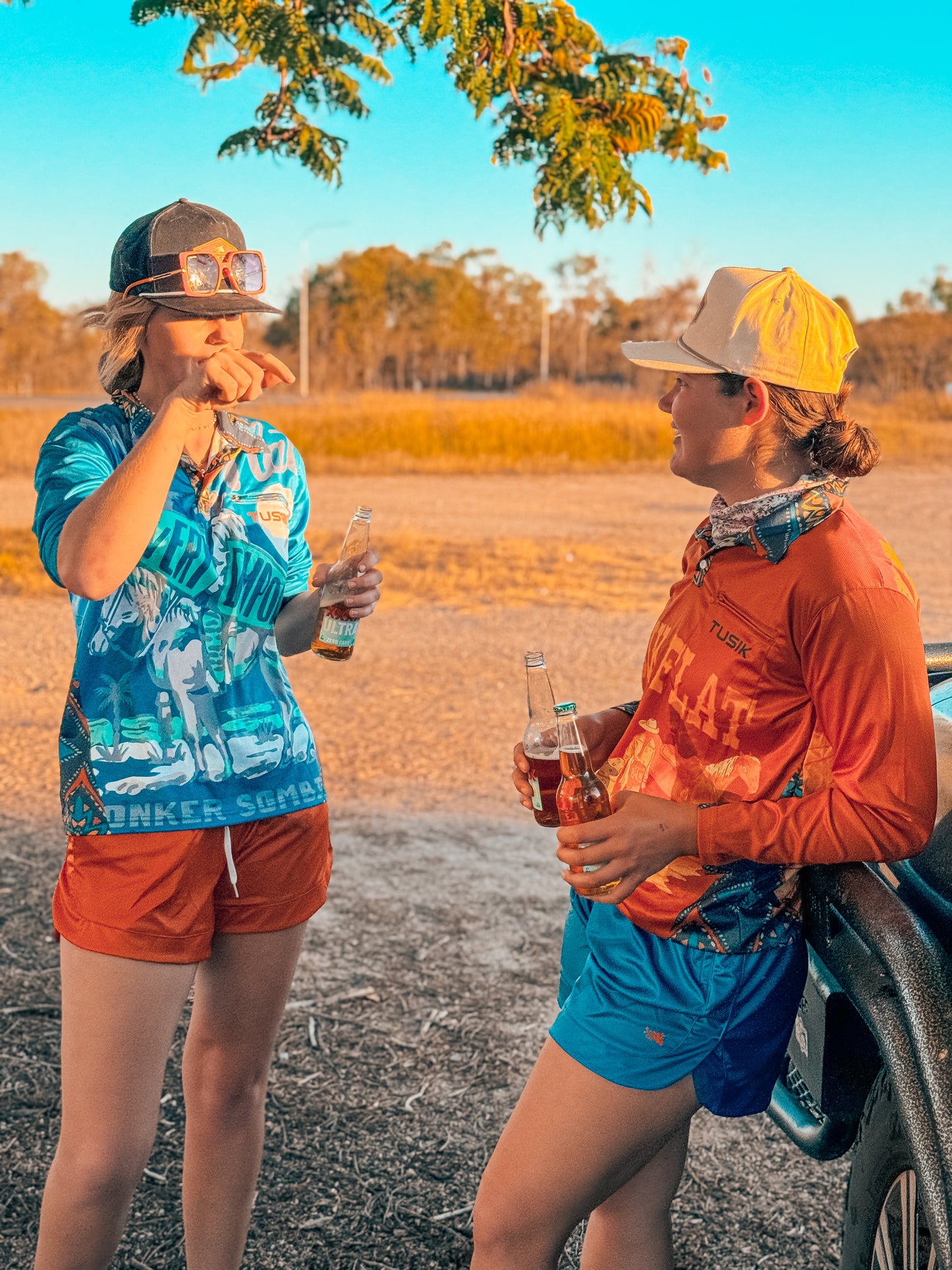 Spicy Flat Tusik Fishing Shirts Blue Strips