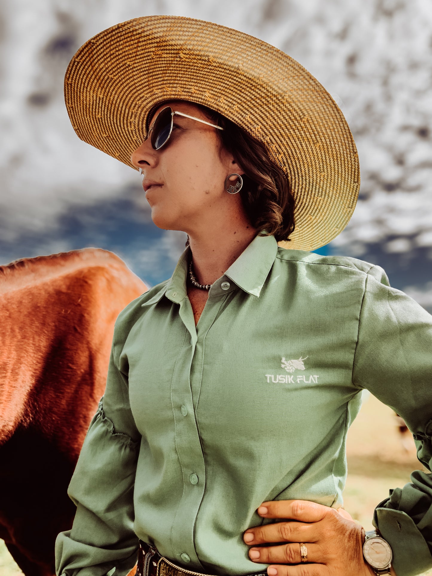 Tosca Balloon Sleeve Linen Arena Shirt