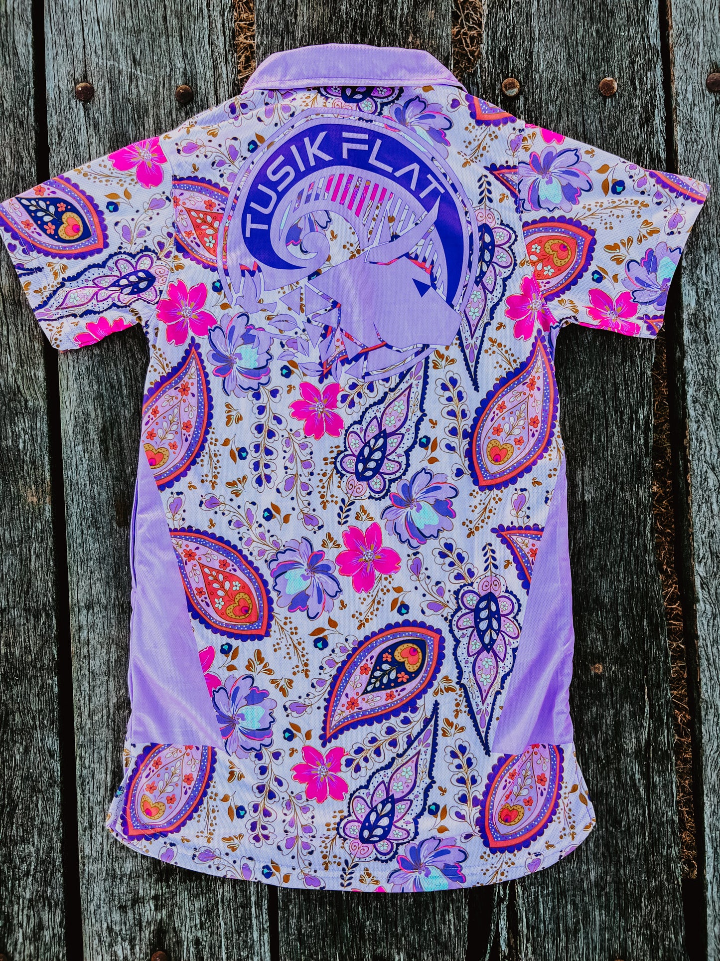Purple Paisley Fishing Shirt Dress