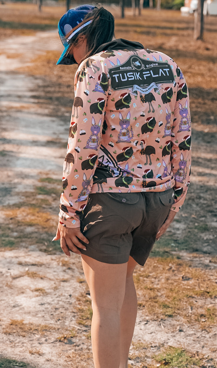 Bush Animals Christmas Print Fishing Shirt