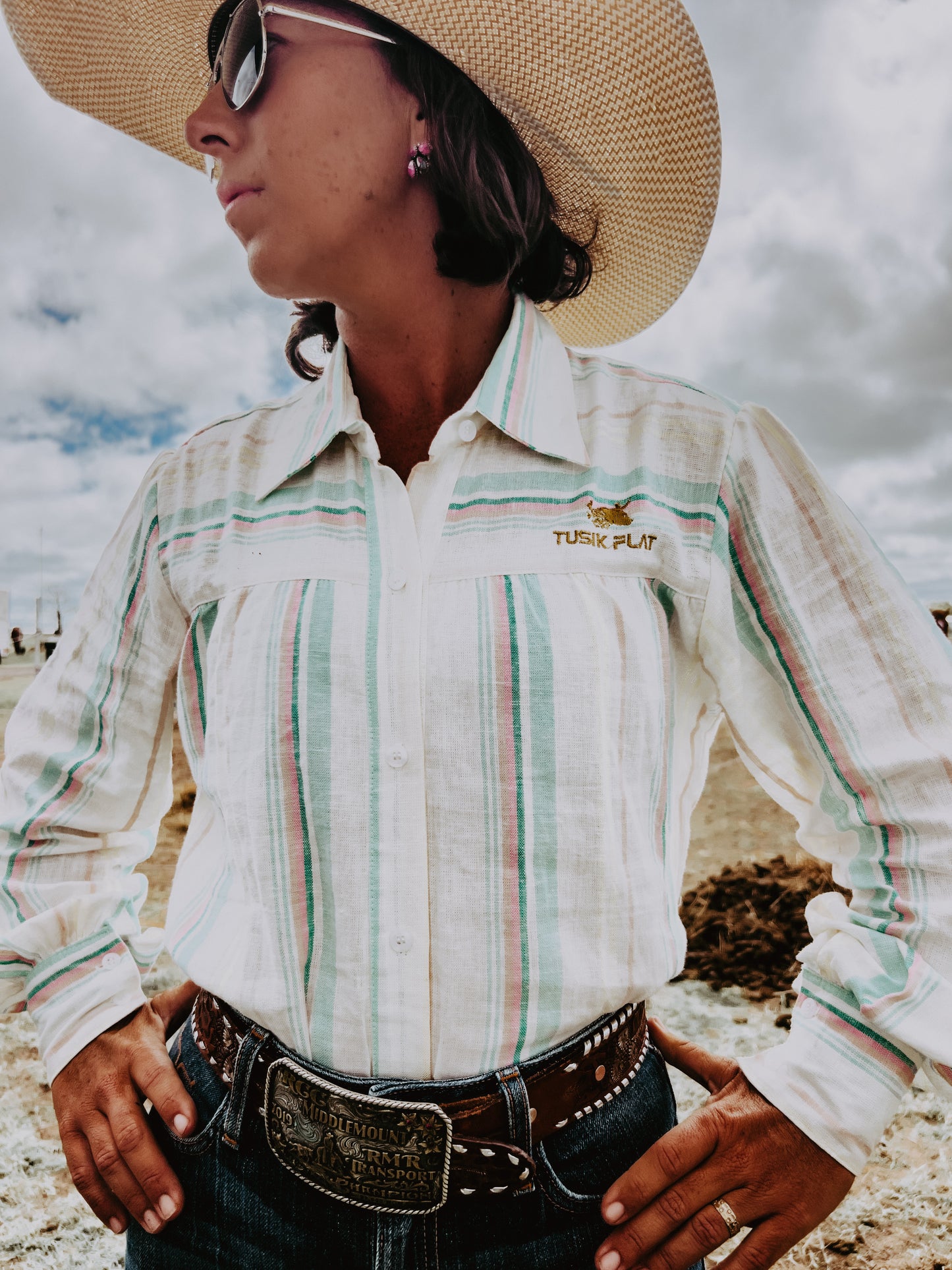 Multi Stripe Smock Linen Arena Shirt