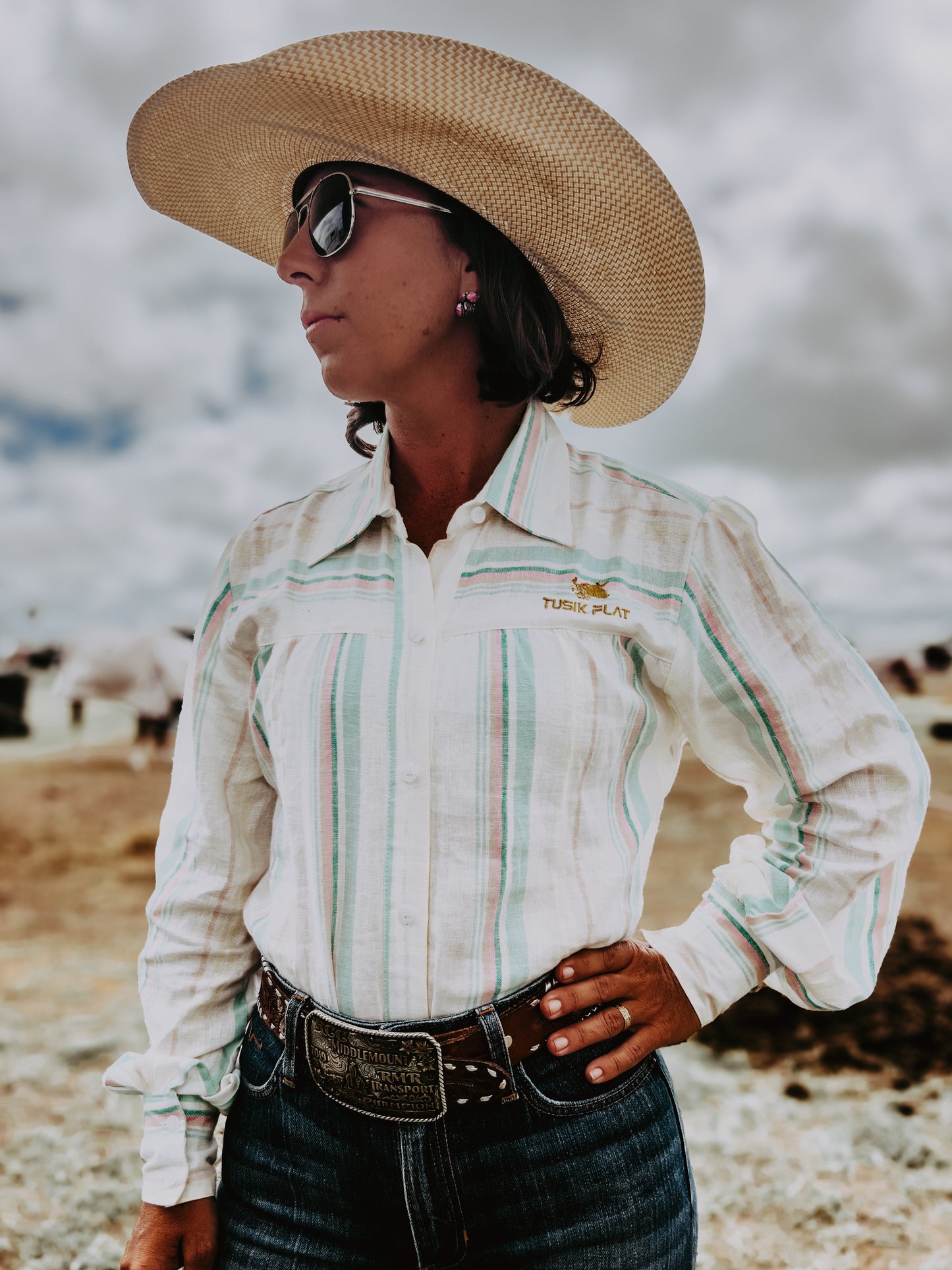 Multi Stripe Smock Linen Arena Shirt