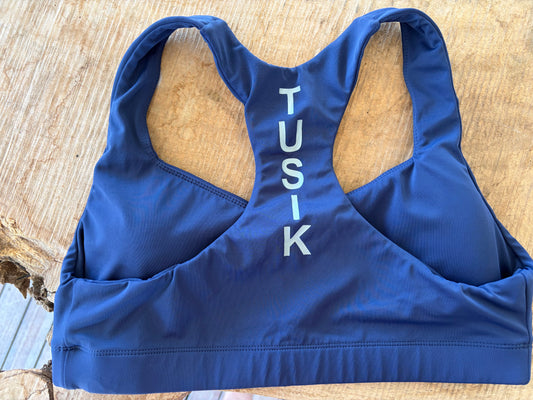 Navy Blu Sports Bras Race Ya Back
