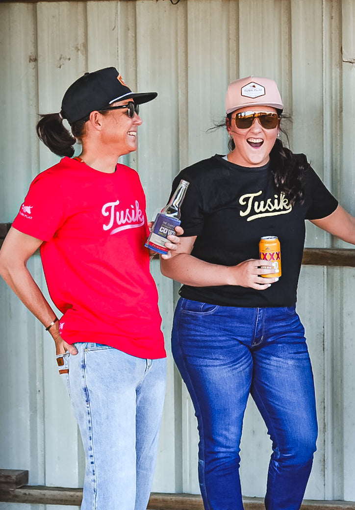 Goldy Black Embroidered Tee