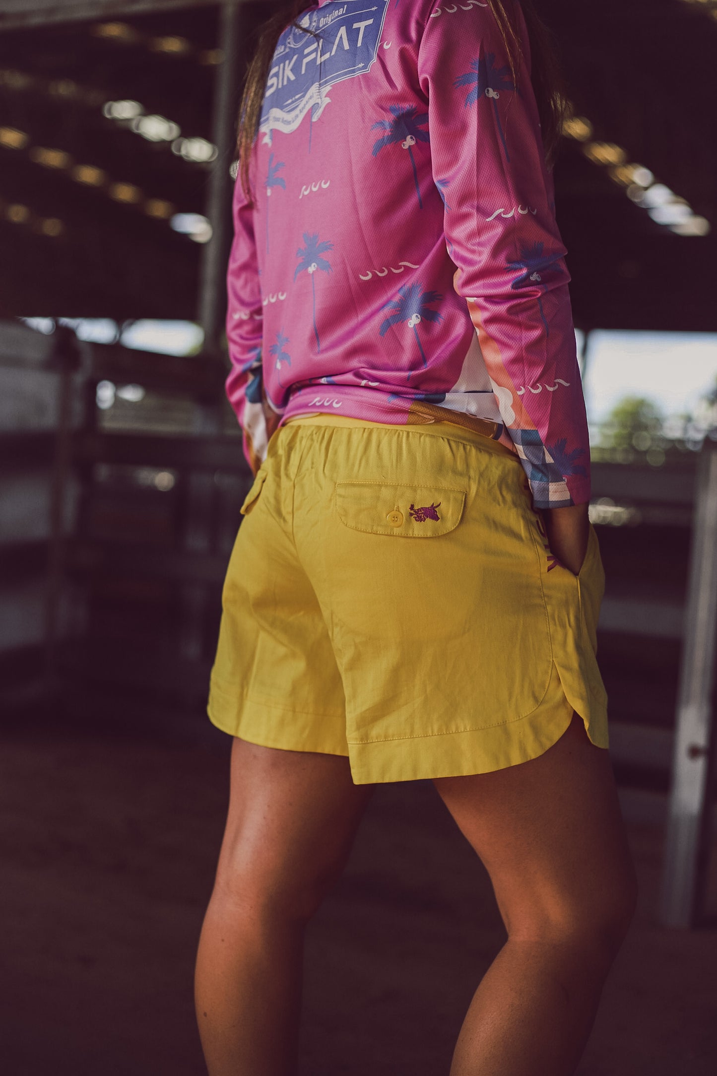 Yellow with Pink Embroidery Ya Mum’s Ruggers