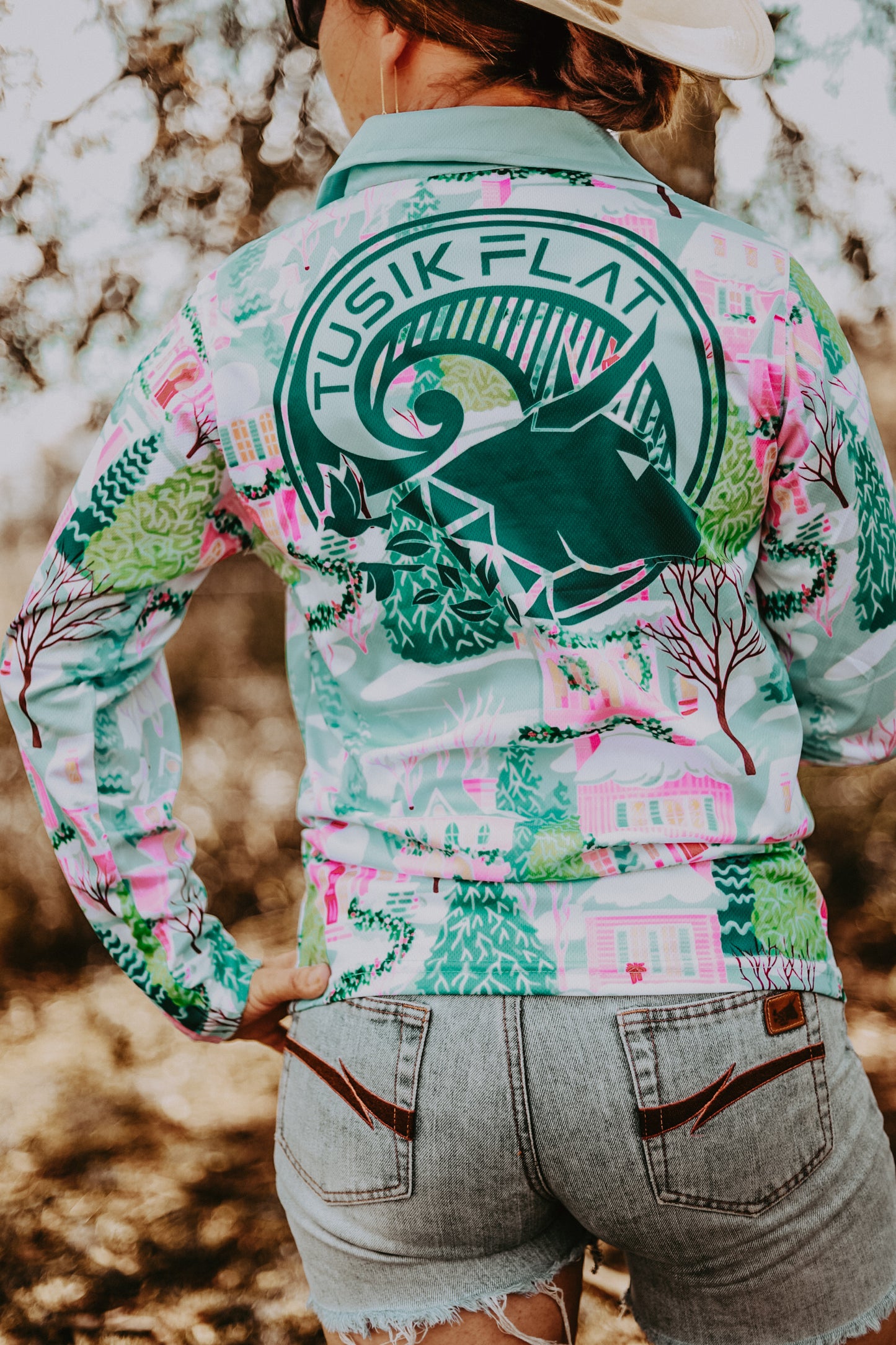 Snow Cap Xmas Fishing Shirt LONG SLEEVE