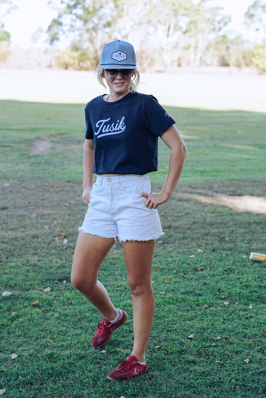 Blue Jean Embroidered Tee