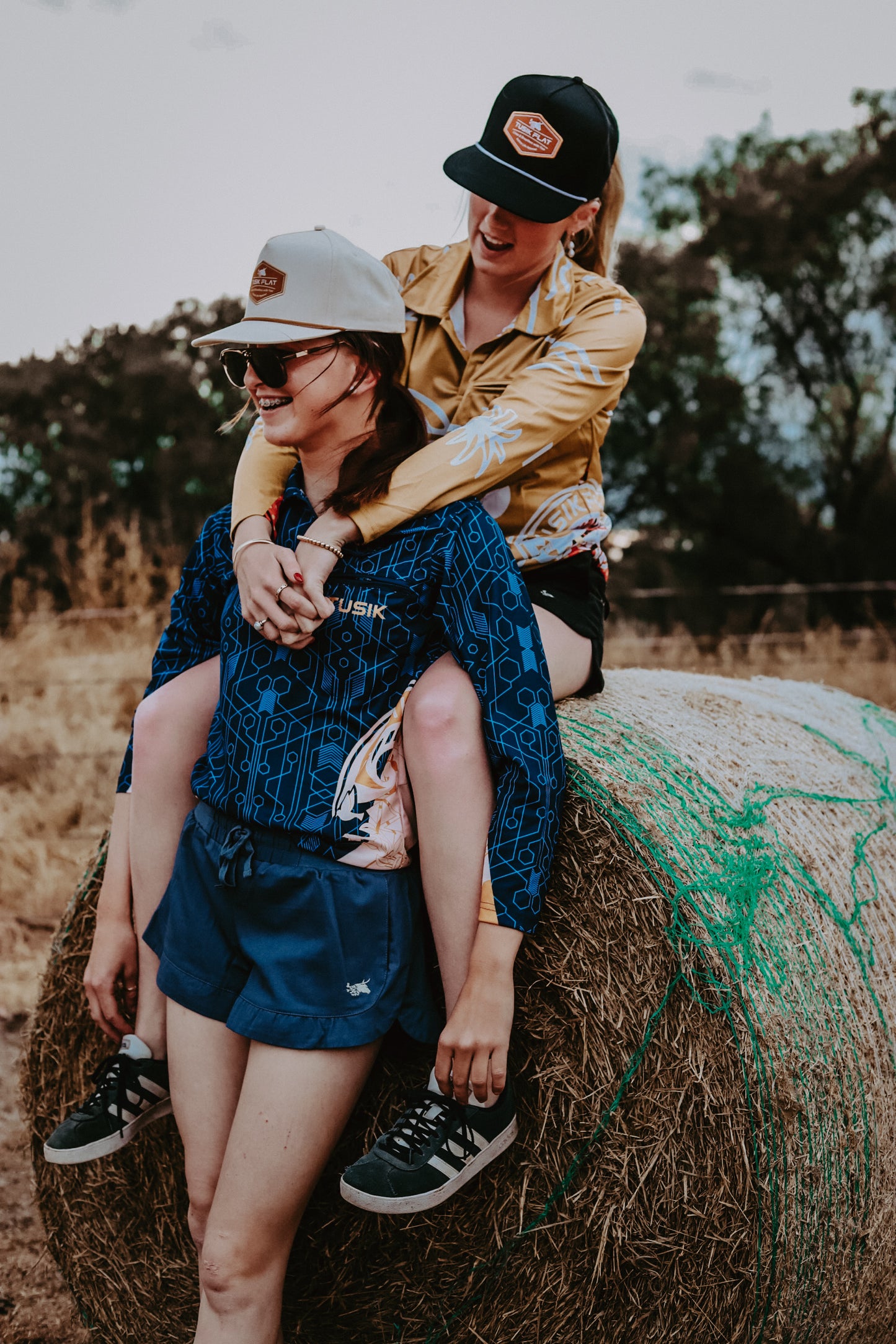 Denim Blue with Beige Embroidery Embroidery Ruggers