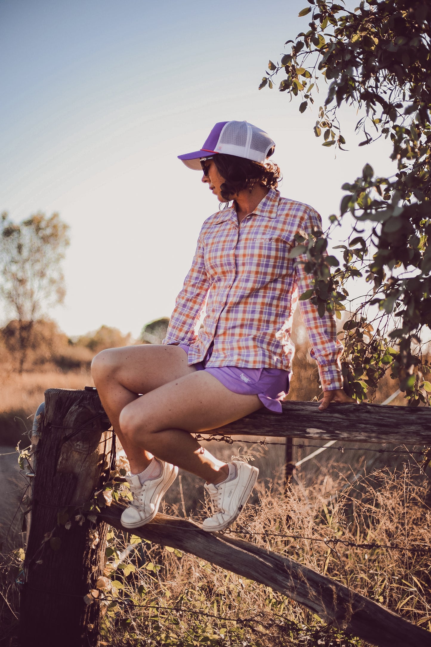Purple with White Embroidery Ruggers - OG & Ya Mums