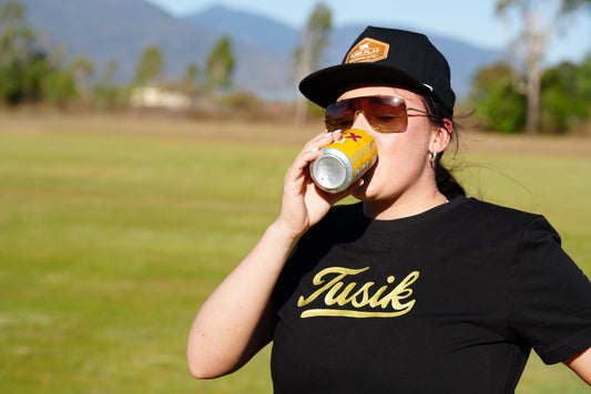 Goldy Black Embroidered Tee