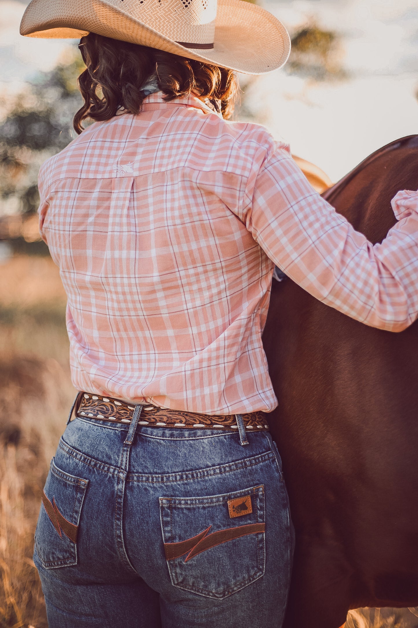 Peach Check Arena Shirts