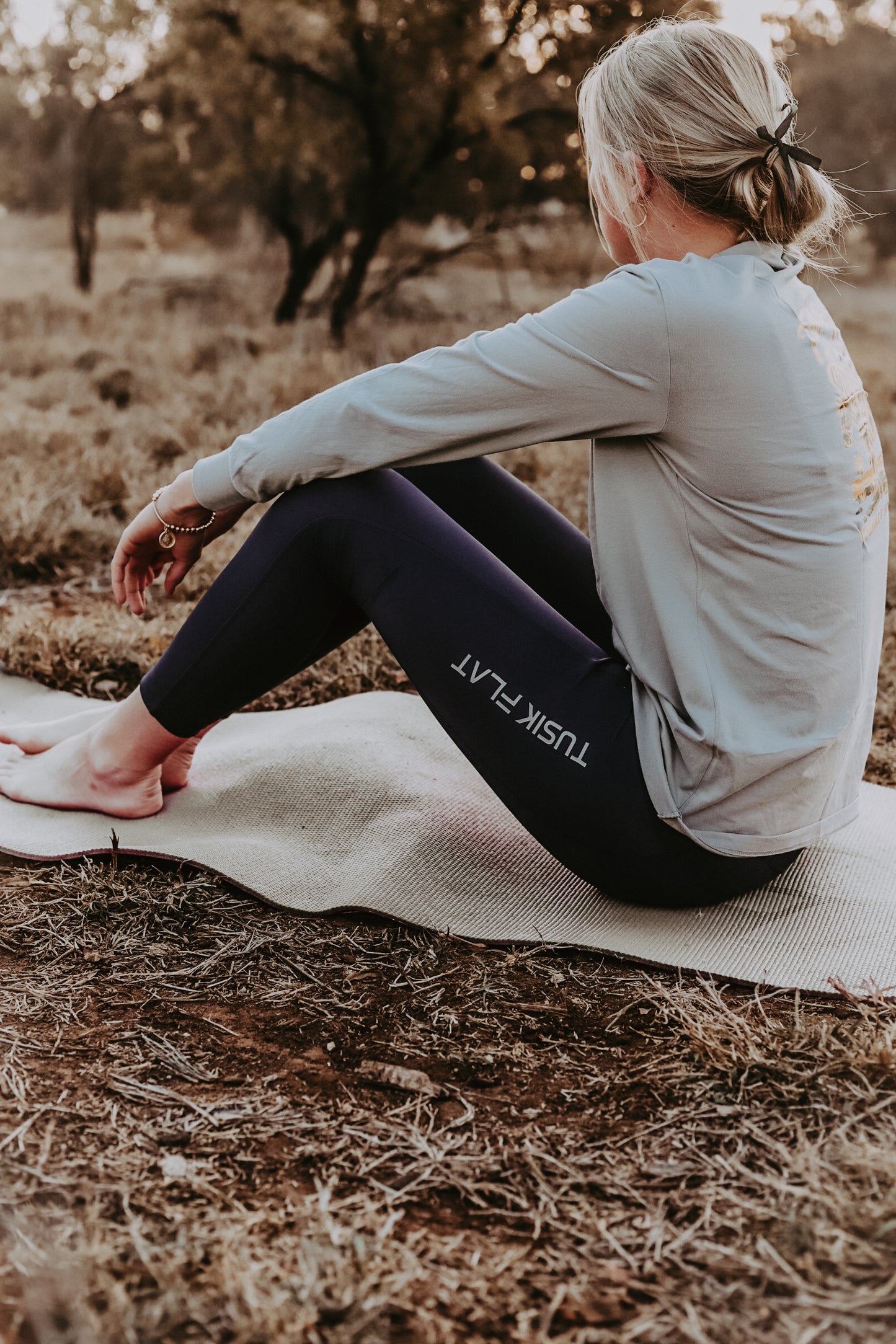 Silver Logo Tights