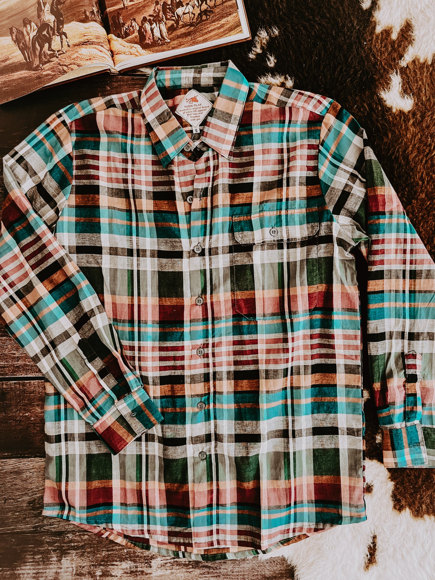 Multi Mens Check Cotton Button Up
