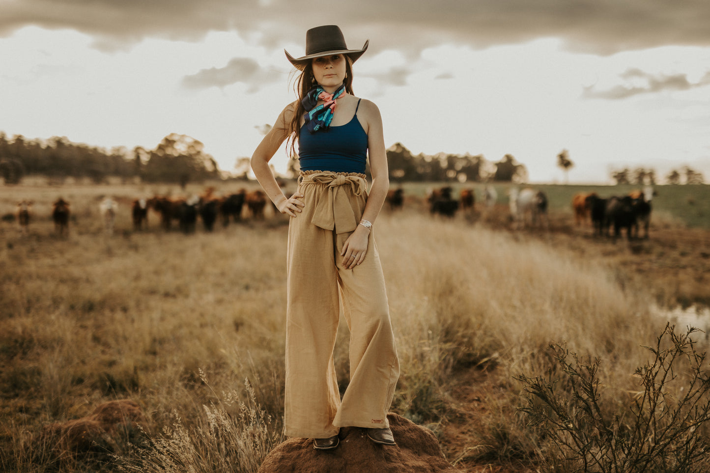 Palazzo Pants Gold Linen