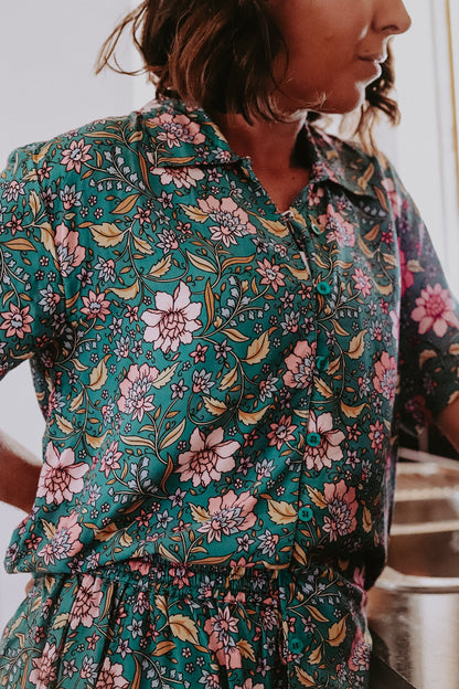 Pyjama Set - Teal Floral