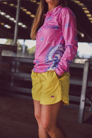 Yellow with Pink Embroidery Ya Mum’s Ruggers