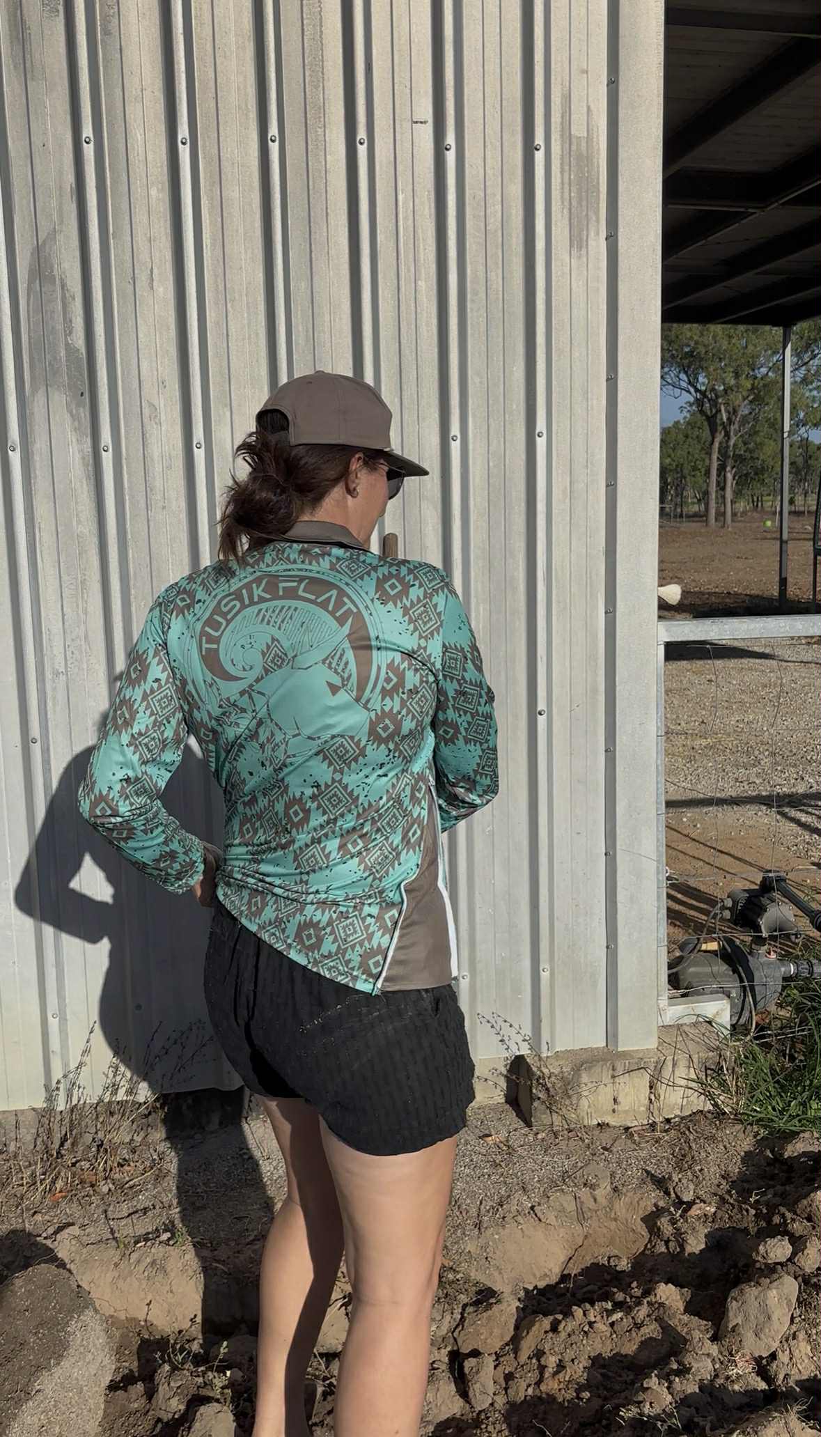 Maternity Turquoise Fishing Shirt