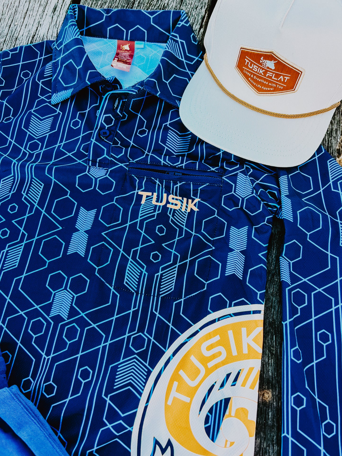 Navy Geo Fishing Shirt