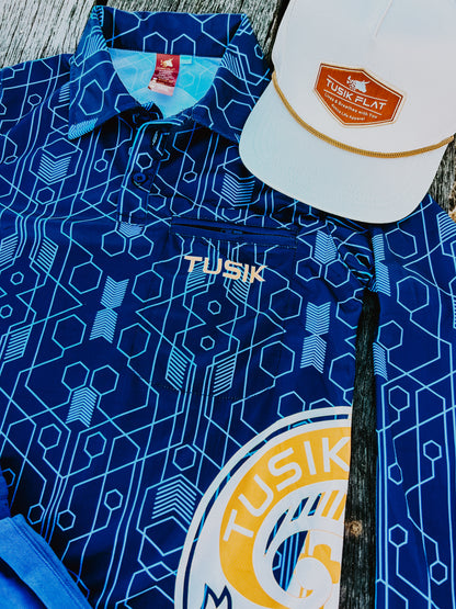 Navy Geo Fishing Shirt