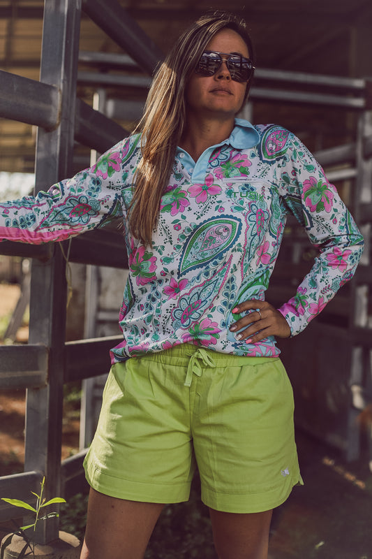 Green with White Embroidery Ya Mum’s Ruggers