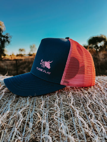 Denim N Coral Trucker Cap