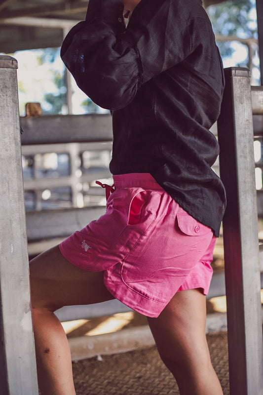 Magenta with White Embroidery Ya Mum’s Ruggers