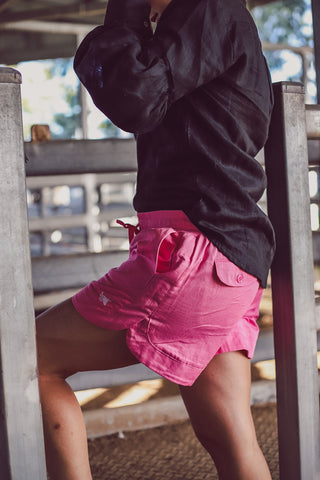 Magenta with White Embroidery Ya Mum’s Ruggers