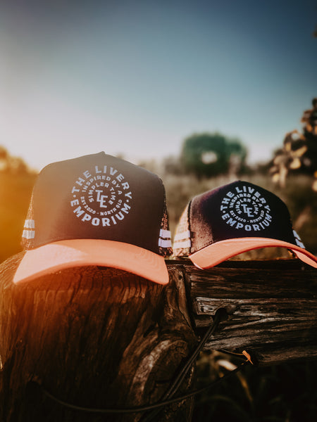 The Livery Emporium Trucker Cap - Navy & Orange