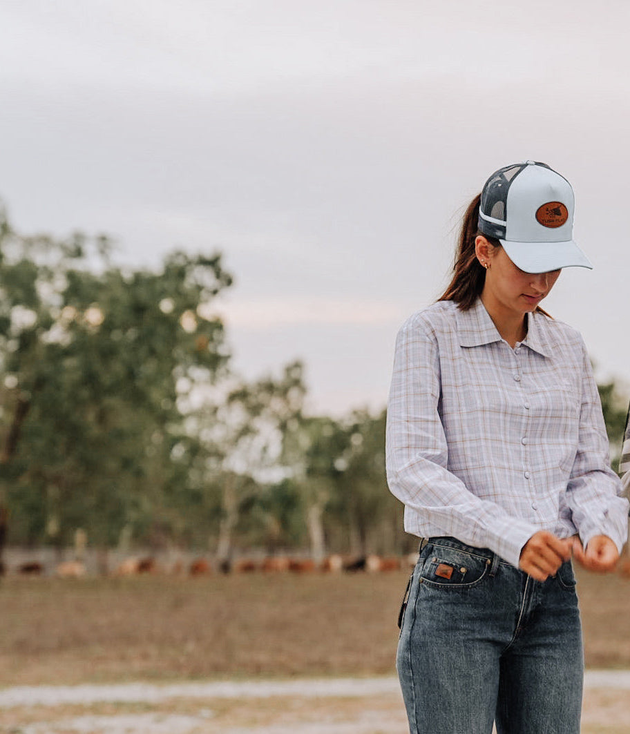 Baby Blue Check Arena Shirts