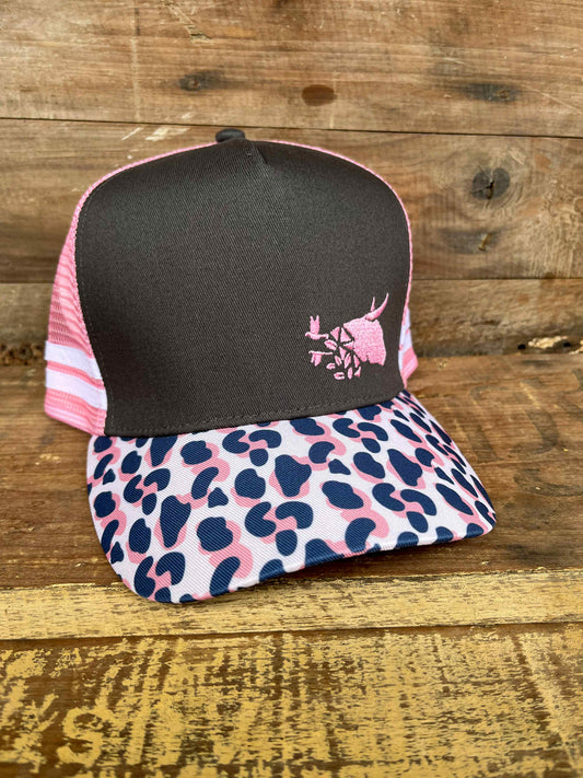 Leopard Baby Pink Trucker Cap