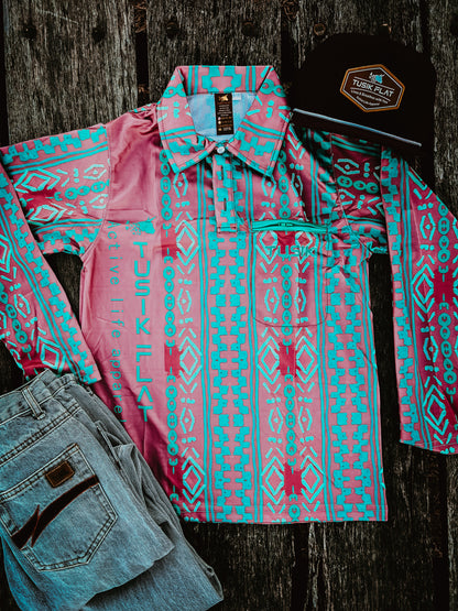 Maroon Tribal Fishing Shirt