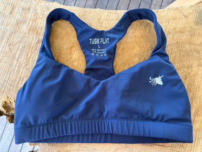 Navy Blu Sports Bras Race Ya Back