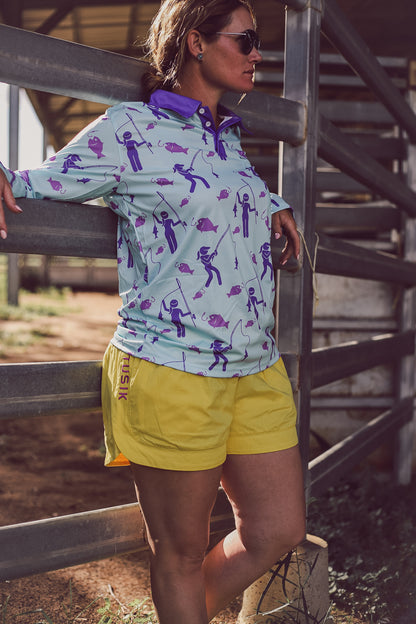 Yellow with Pink Embroidery OG Ruggers