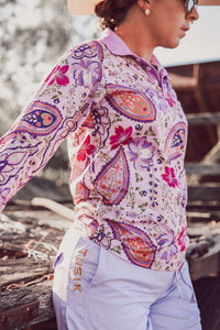 Lilac with Gold Embroidery OG Ruggers
