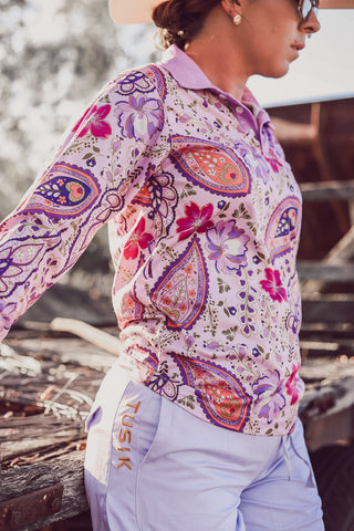 Lilac with Gold Embroidery OG Ruggers