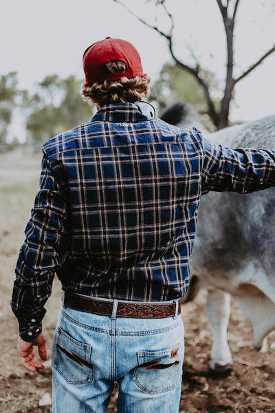 Blue Plaid Workshirt - Long Sleeve