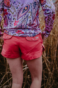 Pink with Beige Embroidery Embroidery Ruggers