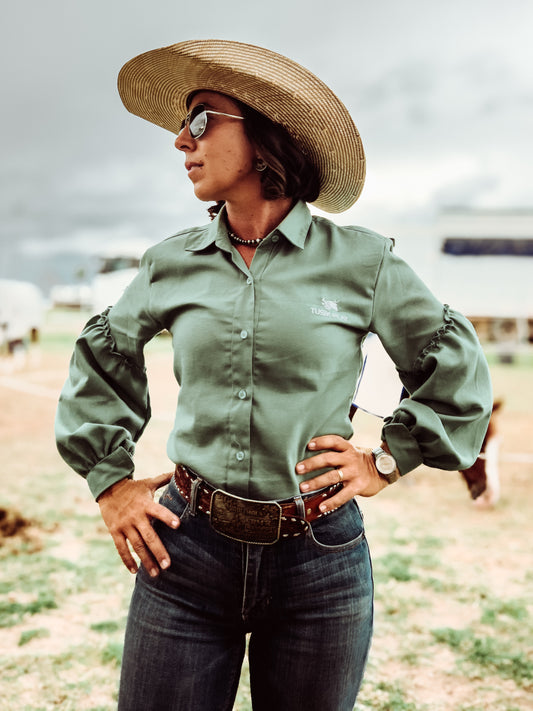 Tosca Balloon Sleeve Linen Arena Shirt