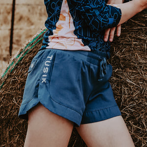 Denim Blue with Beige Embroidery Embroidery Ruggers