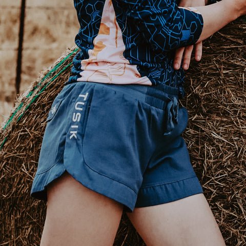 Denim Blue with Beige Embroidery Embroidery Ruggers