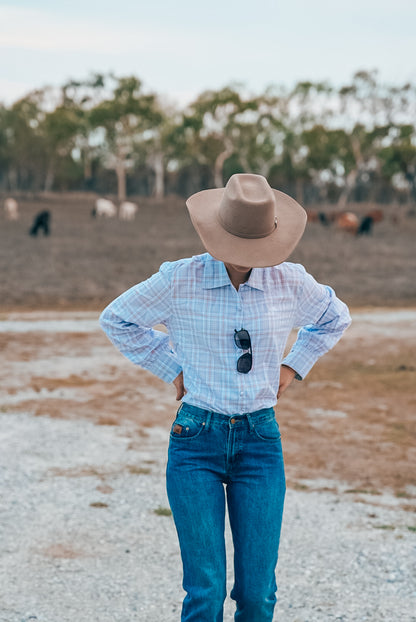 Baby Blue Check Arena Shirts