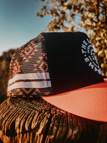 The Livery Emporium Trucker Cap - Navy & Orange