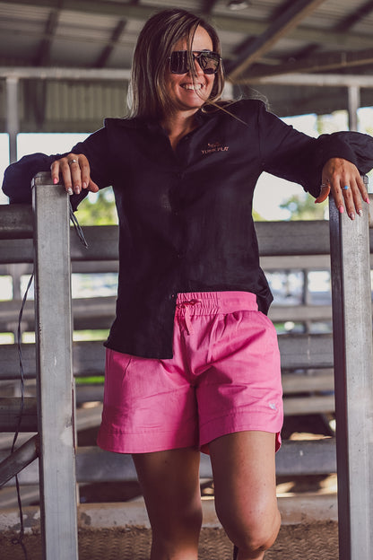 Magenta with White Embroidery Ya Mum’s Ruggers