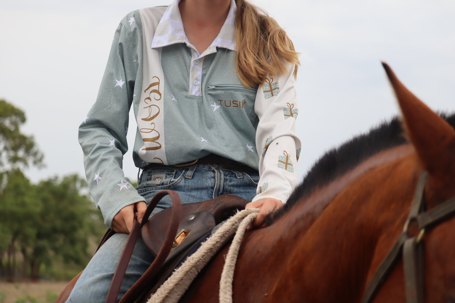 Sage Stars Christmas Shirt