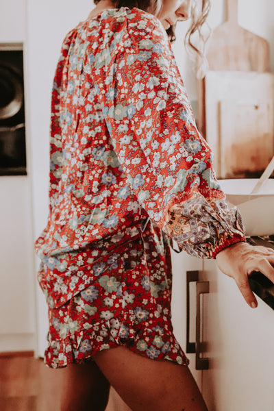 Pyjama Set - Red Floral