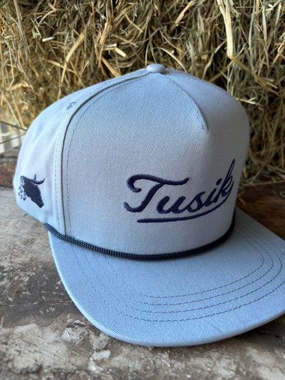 Wave Denim Flat Brim Cap